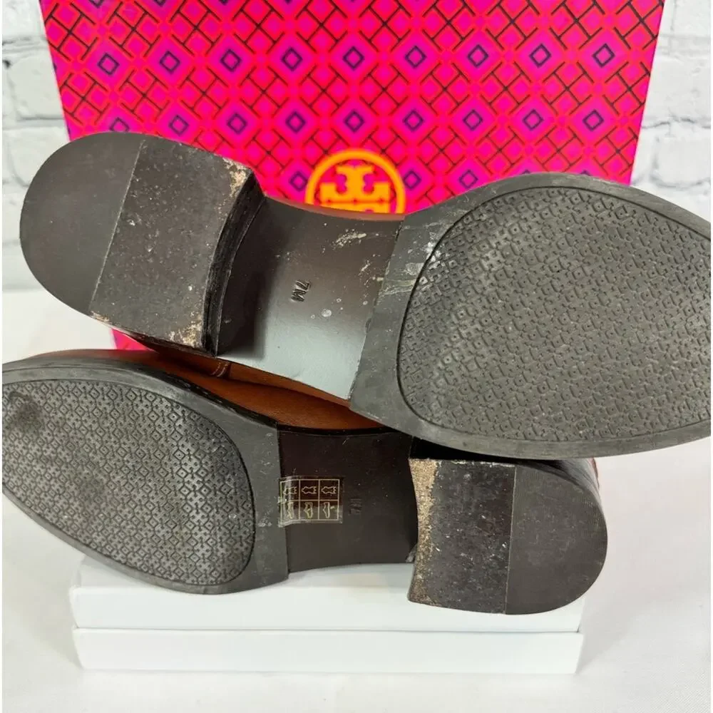 #TORY BURCH Sidney Bootie Calf Leather Penny Brown 200 Size 7
